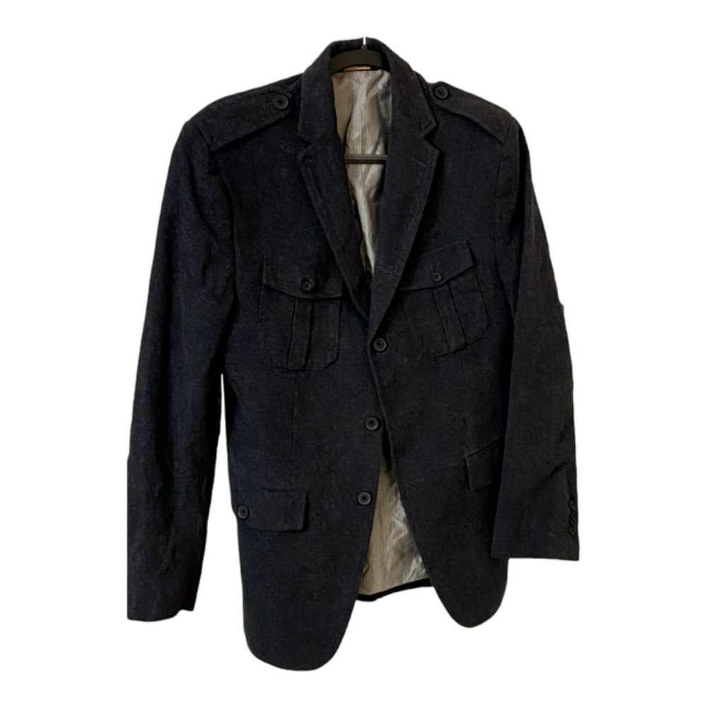 Banana Republic Tailored Fit 4 Pocket Dark Gray Military Cargo Jacket - Size 38R